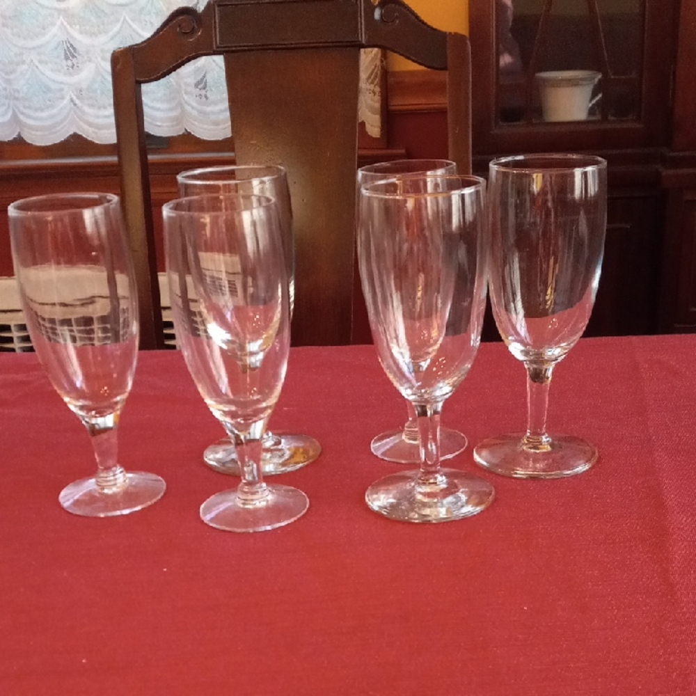Clear Glass Stemware Set Mimosas Or Champagne- 6-Piece
